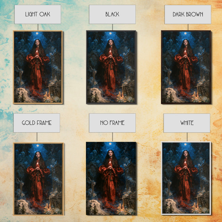 The Underwater Graveyard, Macabre Victorian Decor, Vertical Wall Art, Framed Canvas Print, Gothic Wall Decor, Halloween Portrait Art
