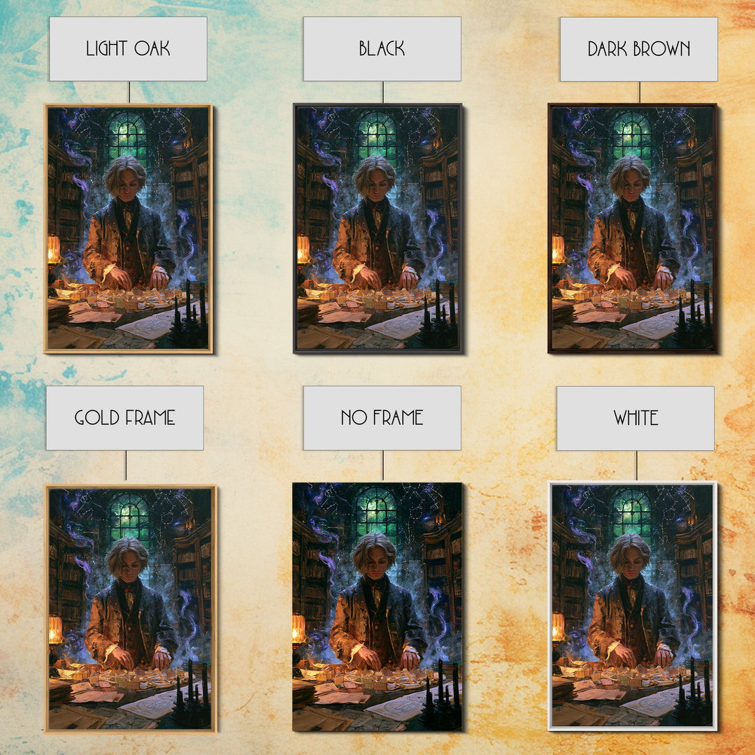 The Archivist Of Dreaming Bones, Victorian Cosmic Horror, Vertical Wall Art, Framed Canvas Print, Gothic Wall Decor, Halloween Portrait Art