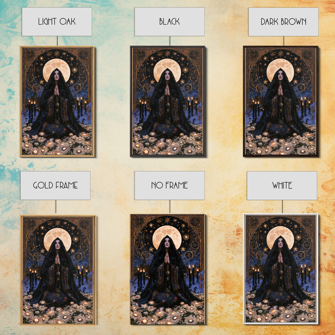 The Garden Of The Eyeless Moon, Lovecraftian Portrait Art, Vertical Wall Art, Framed Canvas Print, Gothic Wall Decor, Halloween Portrait Art