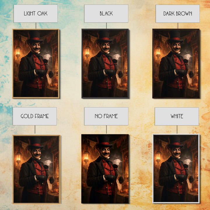 The Cursed Ringmaster, Victorian Circus Horror Portrait, Vertical Canvas Print, Macabre Home Decor, Classic Monster Art