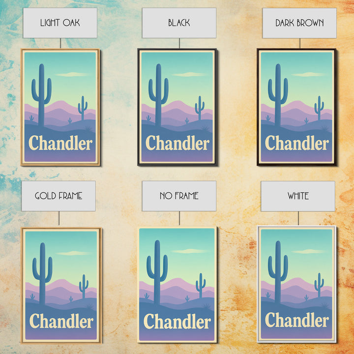 Chandler Travel Poster, Canvas Print, Pastel Retro Travel Art, Chandler Art Print, Mid Century Wall Art, Vintage City Poster, Art Print