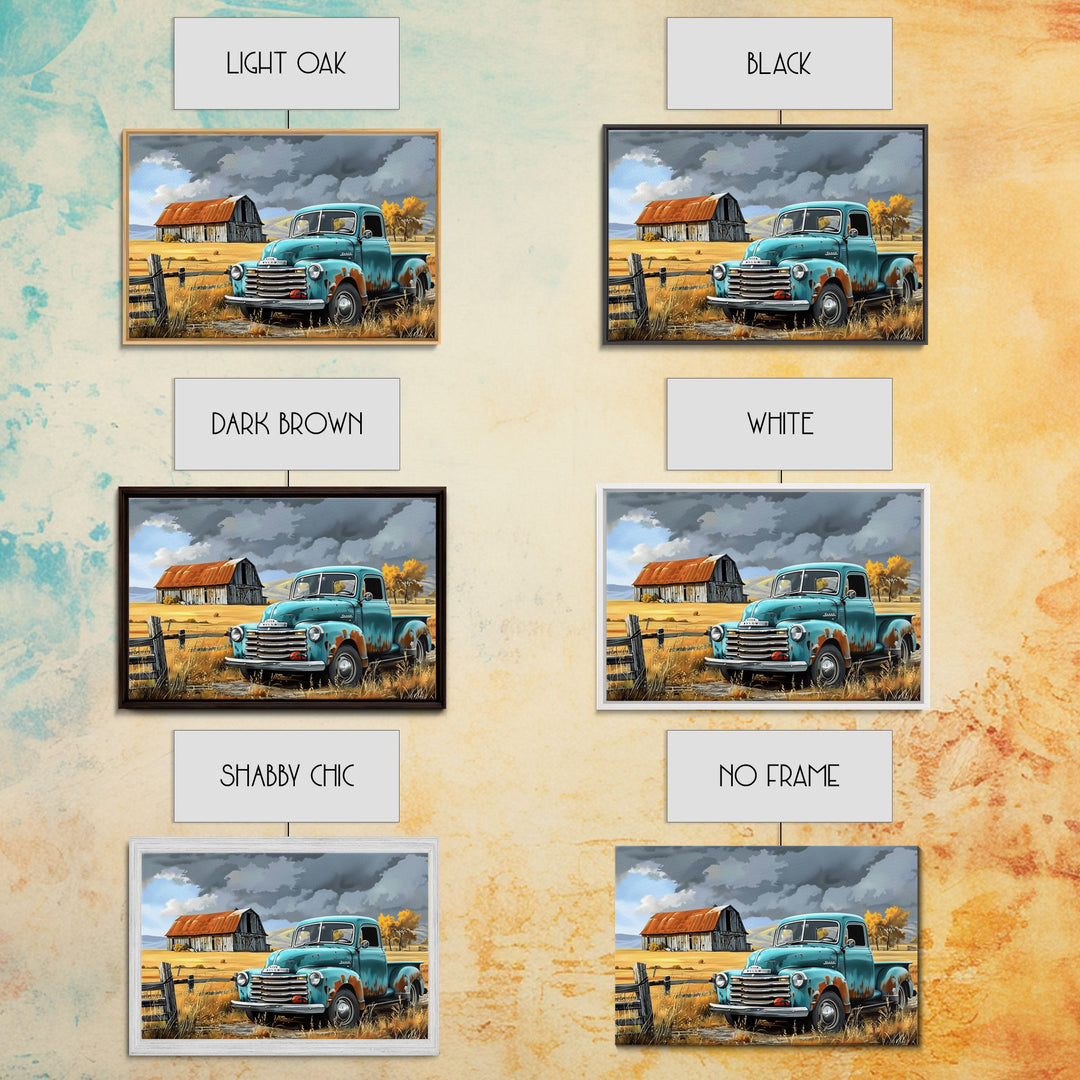 The Old Truck, Farmhouse Decor, Rusty Vintage Truck Painting, Southwestern Boho Minimalist Decor, Country Art, Living Room Wall Art