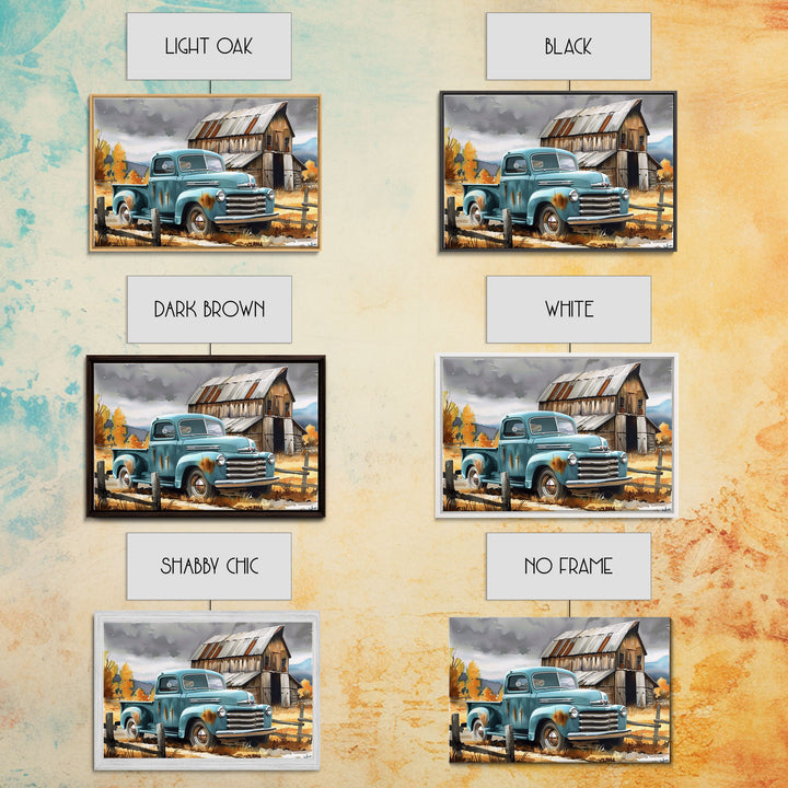 The Old Truck, Farmhouse Decor, Rusty Vintage Truck Painting, Southwestern Boho Minimalist Decor, Country Art, Living Room Wall Art