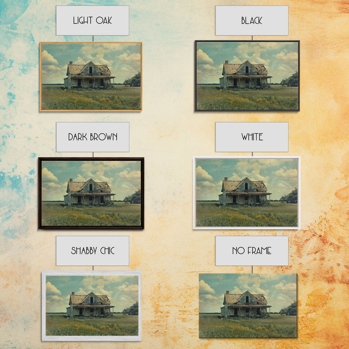 Retro Watercolor Painting Print Of A Vintage Farmhouse, Kitsch Art, Wall Art, Farmhouse Decor, Western Art For Living Room