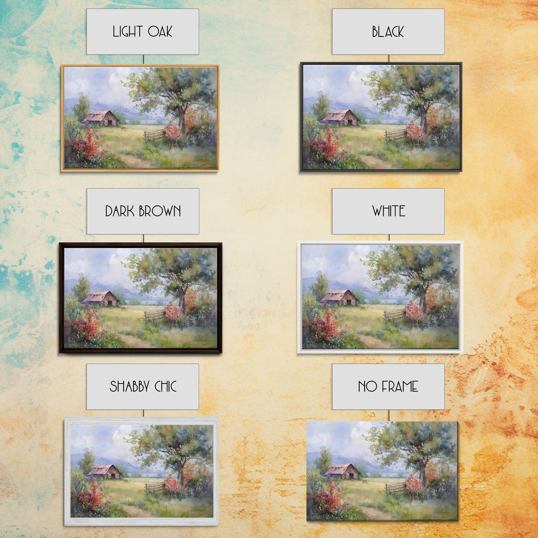 Primitive / Rustic Wall Art | Framed Canvas Print | Home Decor Gift | Housewarming Gift | Vintage Country Art | Minimalist Watercolor