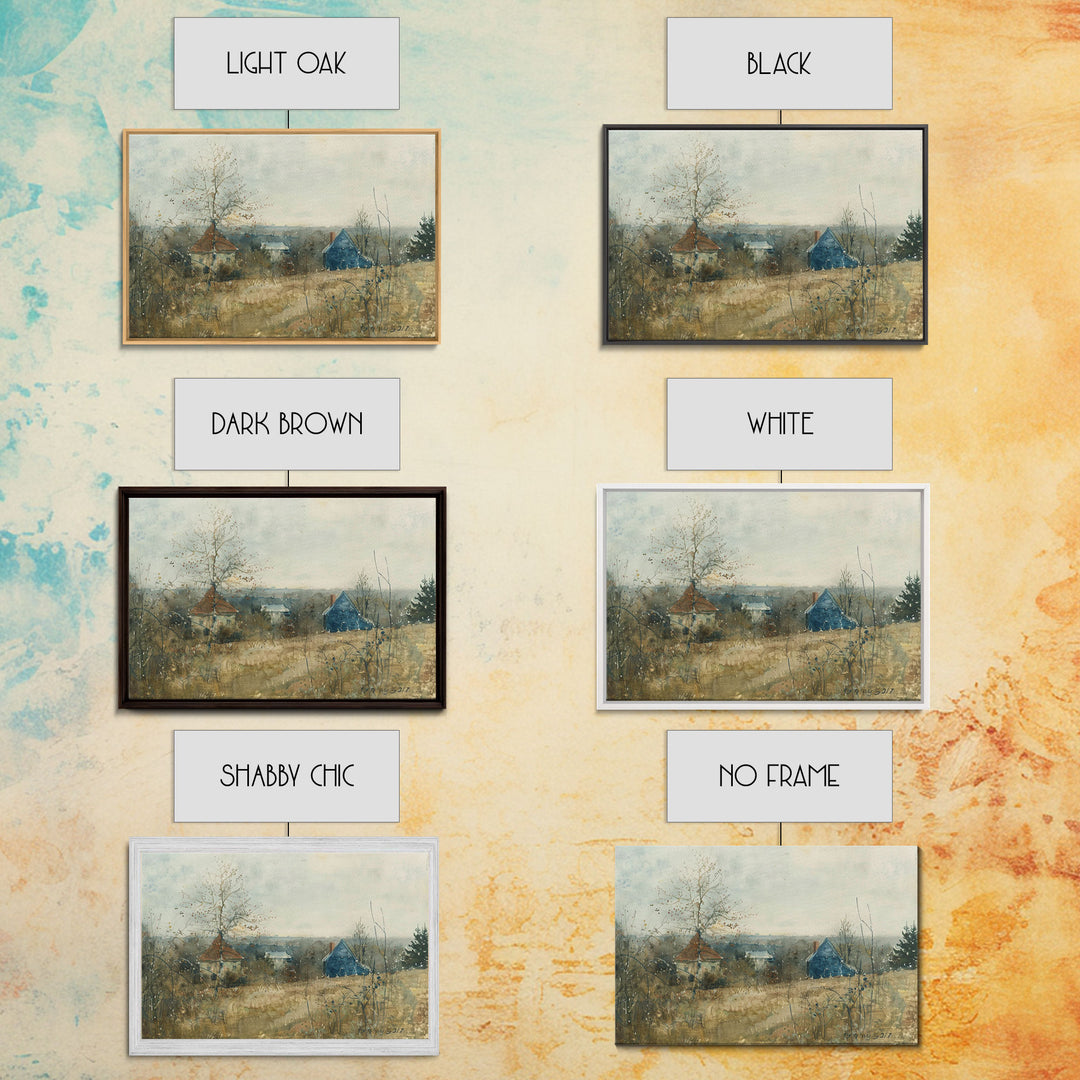 Watercolor Painting Print Of a Small Town In Texas, Framed Wall Art, Beautiful Home Decor Gift, Handmade Gift, Living Room Decor Art