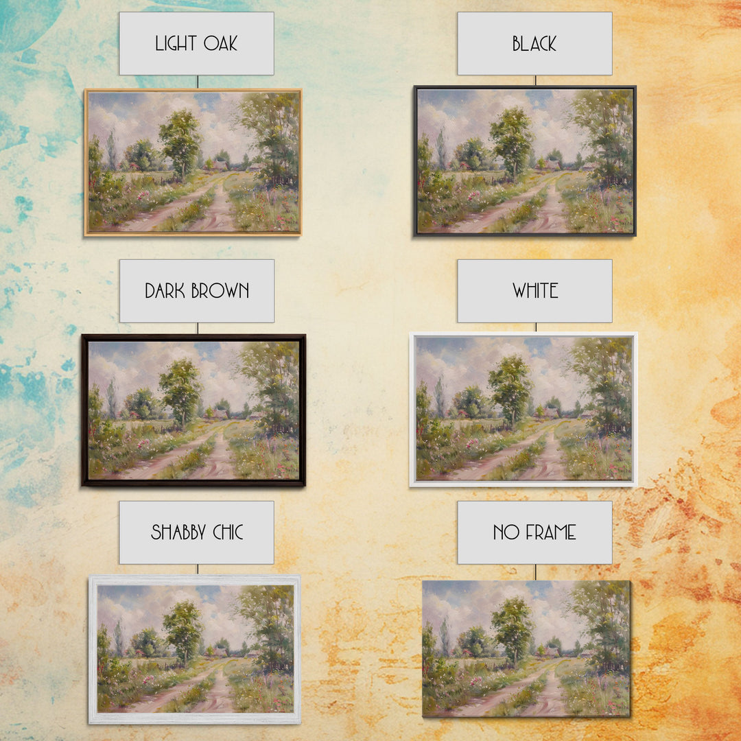 Watercolor Country Road Print - Boho Rustic Dorm Room Decor - Living Room Wall Art