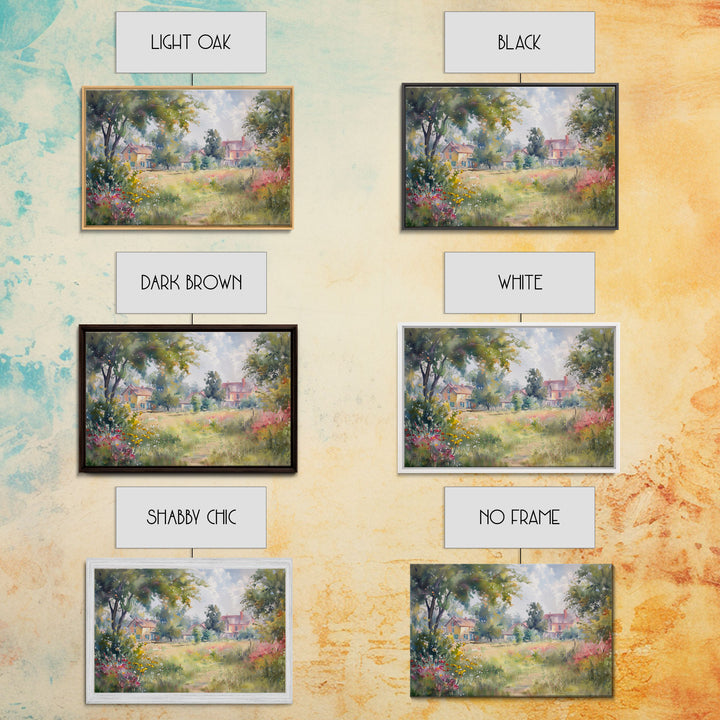 Wild Flowers And Old Barns, Furniture and Decor for Living Room, Framed Canvas Print, Home Decor Wall Art For Living Room, Decor Home