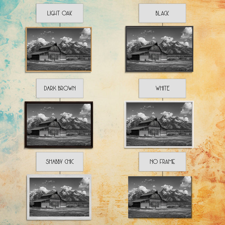 Old Barn Wall Art, Framed Canvas Print or Metal Art, Rustic Homestead Framed Canvas Art, Vintage Old Barn Black and White Wall Art