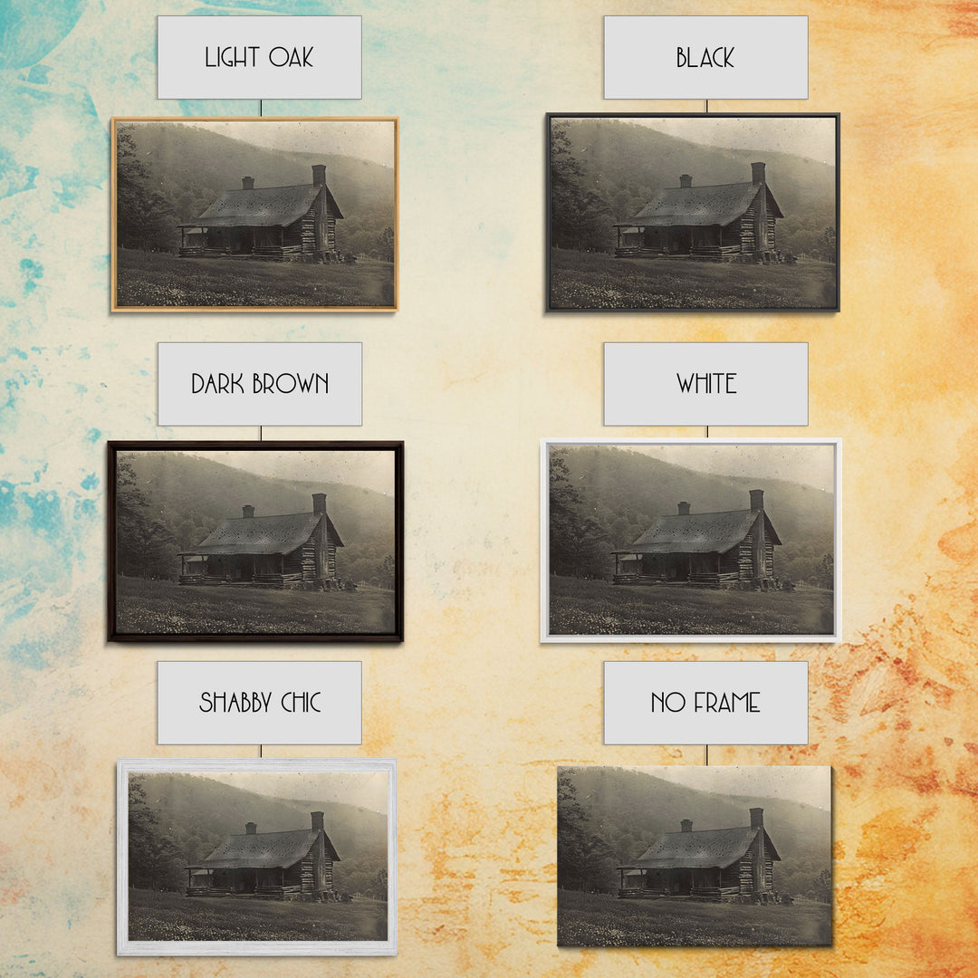 Cabin Wall Art Framed Canvas Print Or Metal Art Print, Pine Forest, Tin Type Photography Style Wall Art, Rustic Farmhouse / Western Decor