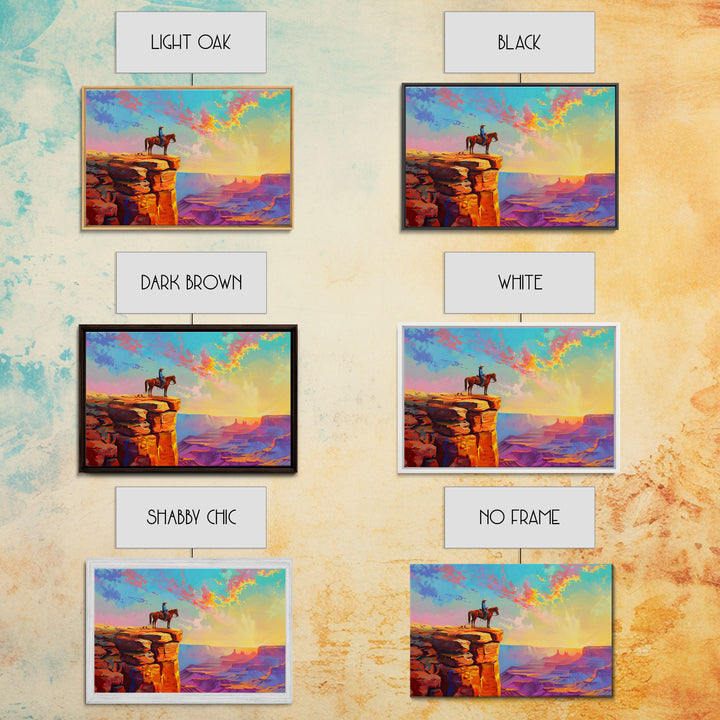 Framed Cowboy Art | 24x36 Wall Art | Equestrian Wall Decor | Western Decor | Southwestern Art | | Retro Wild West | Farmhouse Wall Art