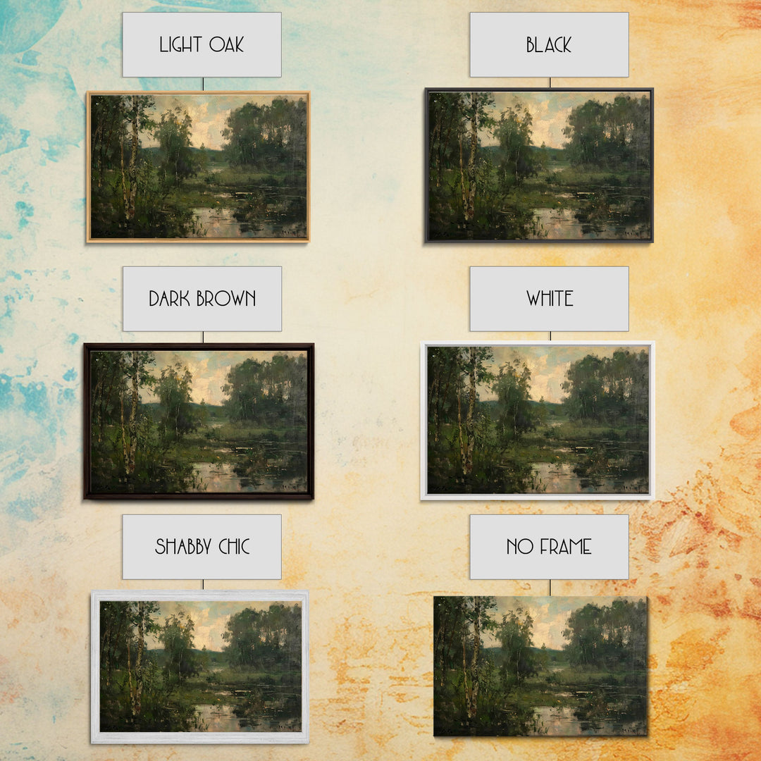 Early American Landscape Painting Framed Canvas Print | Oil Painting Print | Metal Art | Landscape Painting | Living Room Art | Home Decor