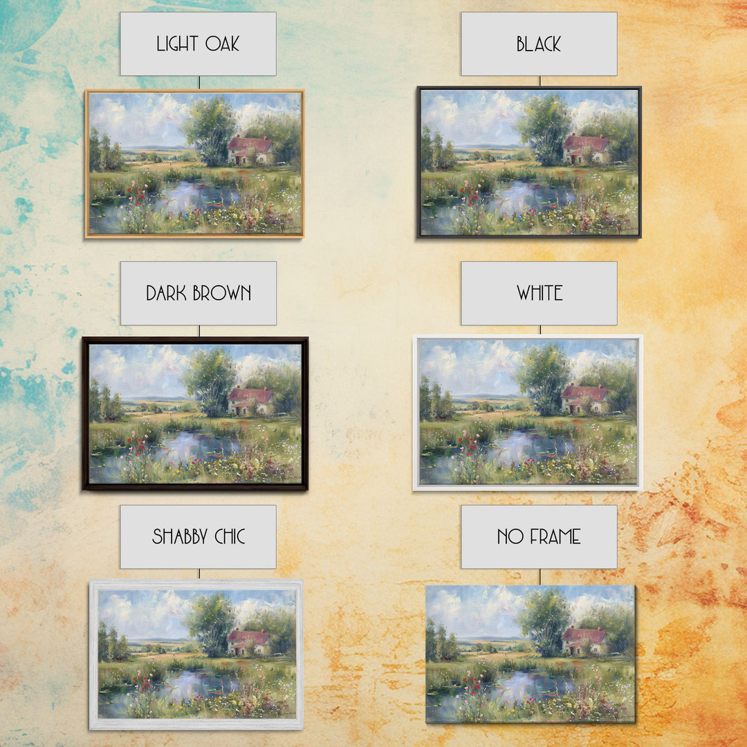 Cottagecore Farmhouse Print, Framed Wall Art, Wood Frame Art, Metal Print, Wall Art, Large Art, Landscape Painting, Country Decor