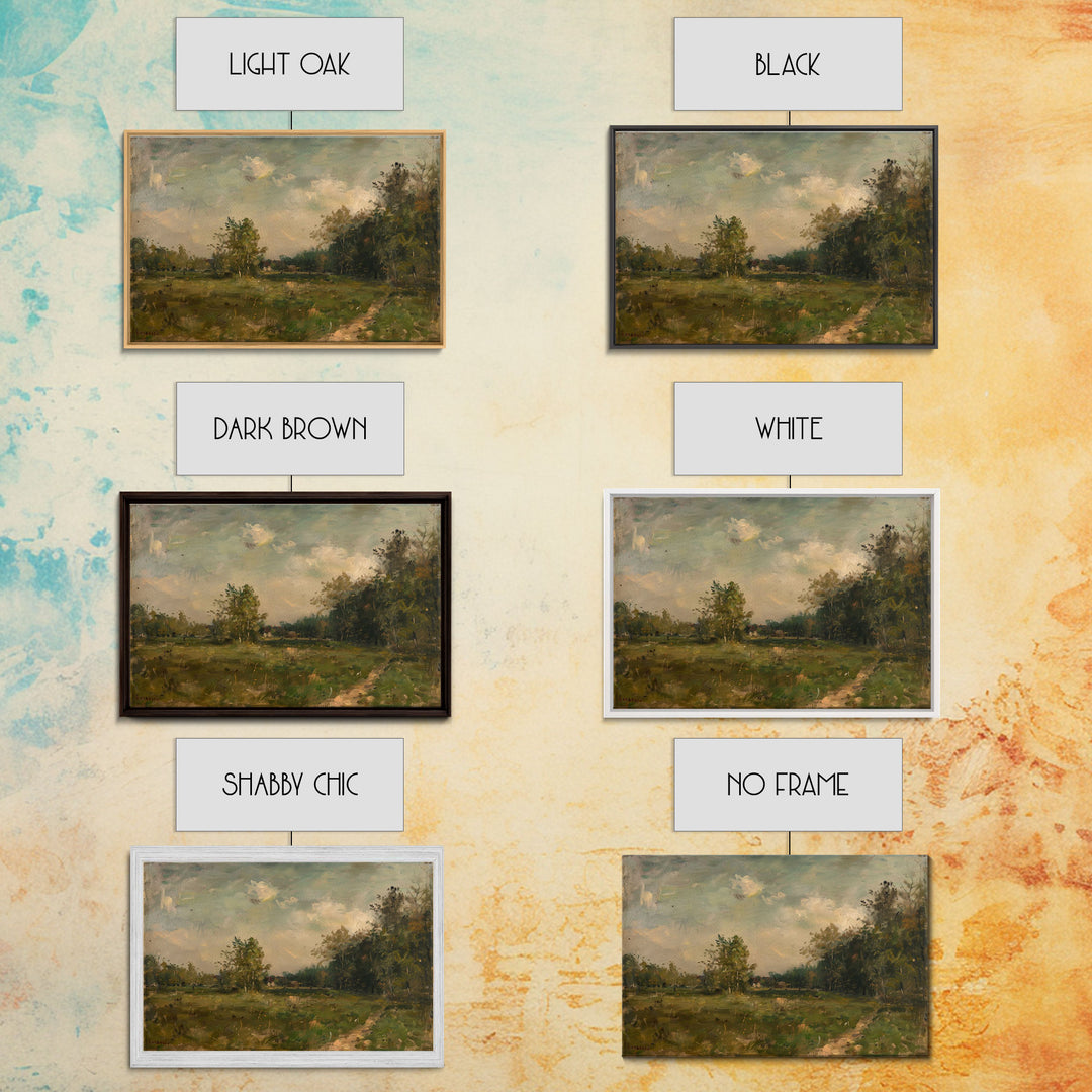 Slightly Scorched Vintage Landscape Painting Print | Framed Wall Art Or Metal Print | Home Decor | 40x60 Art | Huge Art | Living Room Decor