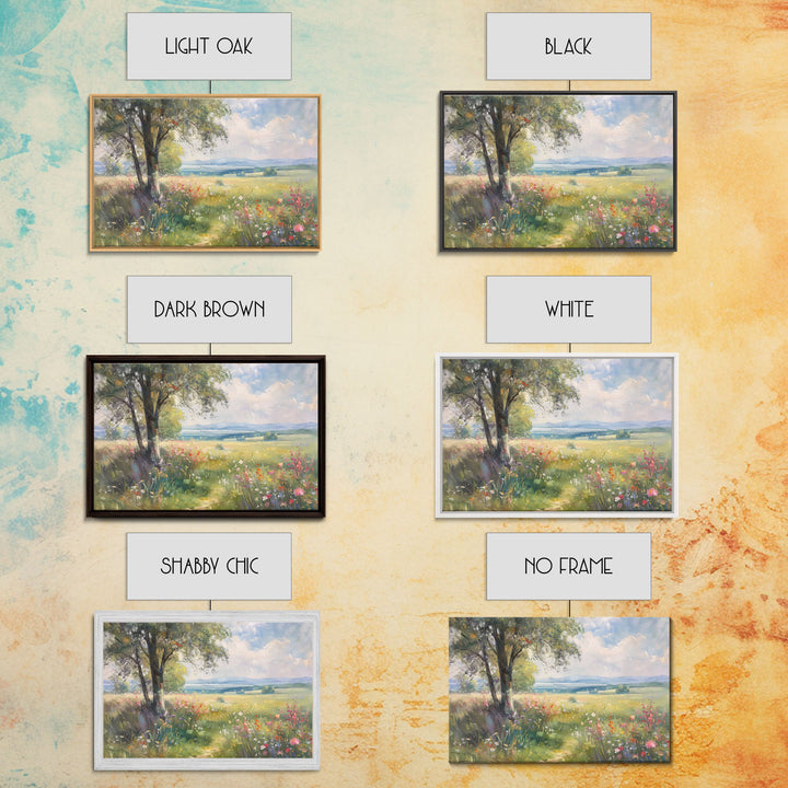 NuevArt Vintage Wildflowers Painting Framed Canvas Print | Moody Decor | Cottagecore Wall Art | Cottage Core | Farmhouse Decor
