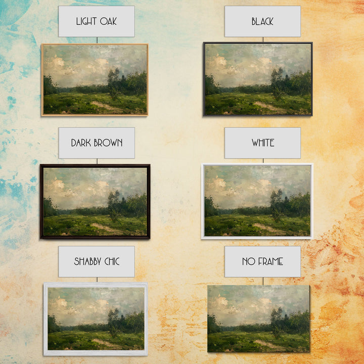 NuevArt Vintage Rustic Countryside Painting Framed Canvas Print | Moody Decor | Cottagecore Wall Art | Cottage Core | Farmhouse Decor