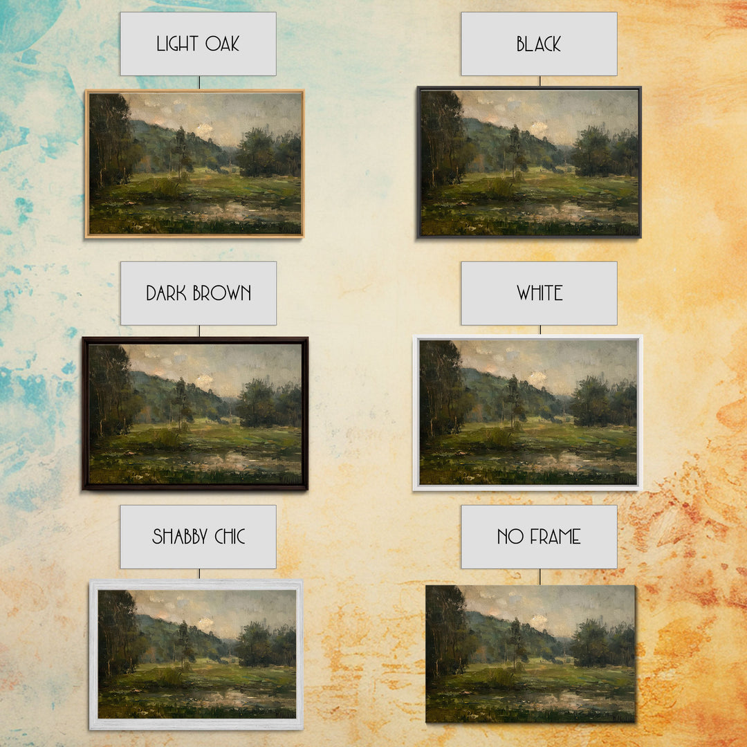 Slightly Scorched Vintage Farmhouse / Countryside Landscape Art Print | Moody Painting | Wall Art | Large Print | Minimalist Decor