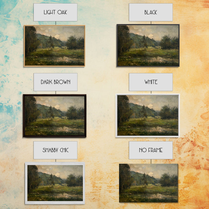 Slightly Scorched Vintage Farmhouse / Countryside Landscape Art Print | Moody Painting | Wall Art | Large Print | Minimalist Decor