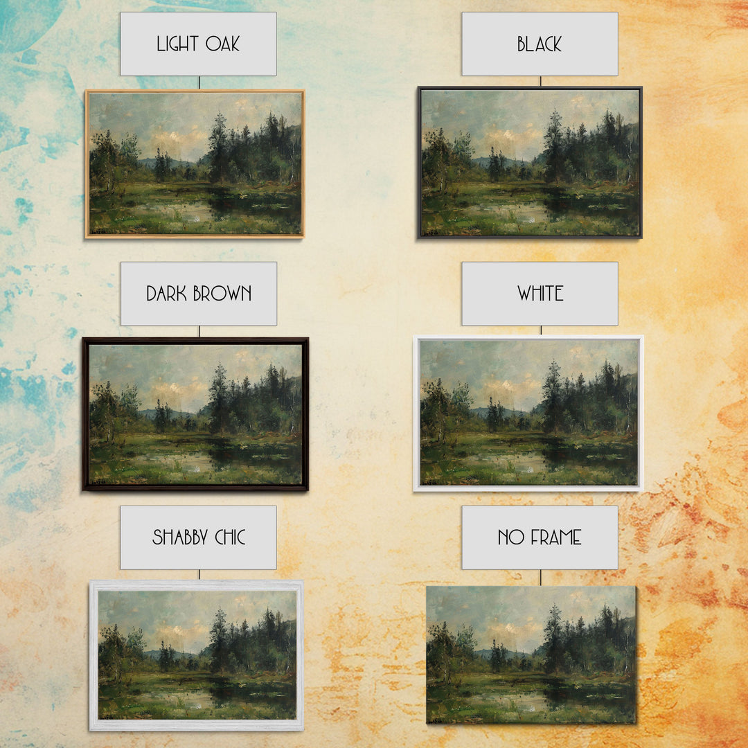 Summer In The Country, Framed Canvas Print, Landscape Painting, Metal print, Farmhouse Decor, Cottage Core Minimalist Home Decor Wall Art