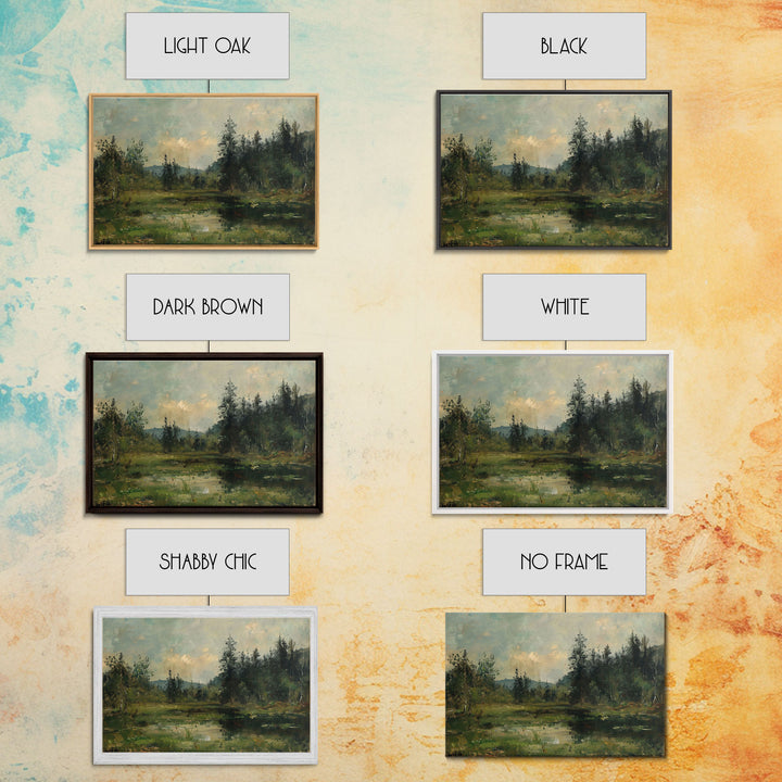 Summer In The Country, Framed Canvas Print, Landscape Painting, Metal print, Farmhouse Decor, Cottage Core Minimalist Home Decor Wall Art