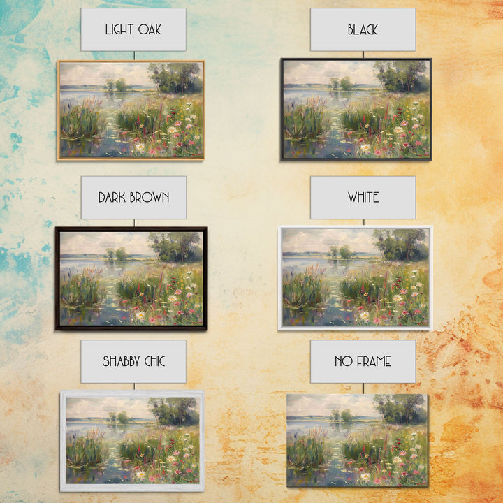 Vintage Wildflower Print | Rustic Landscape Decor Wall Art | Home Sunset Fall Spring Botanical Flowers Retro Farmhouse Wall Art