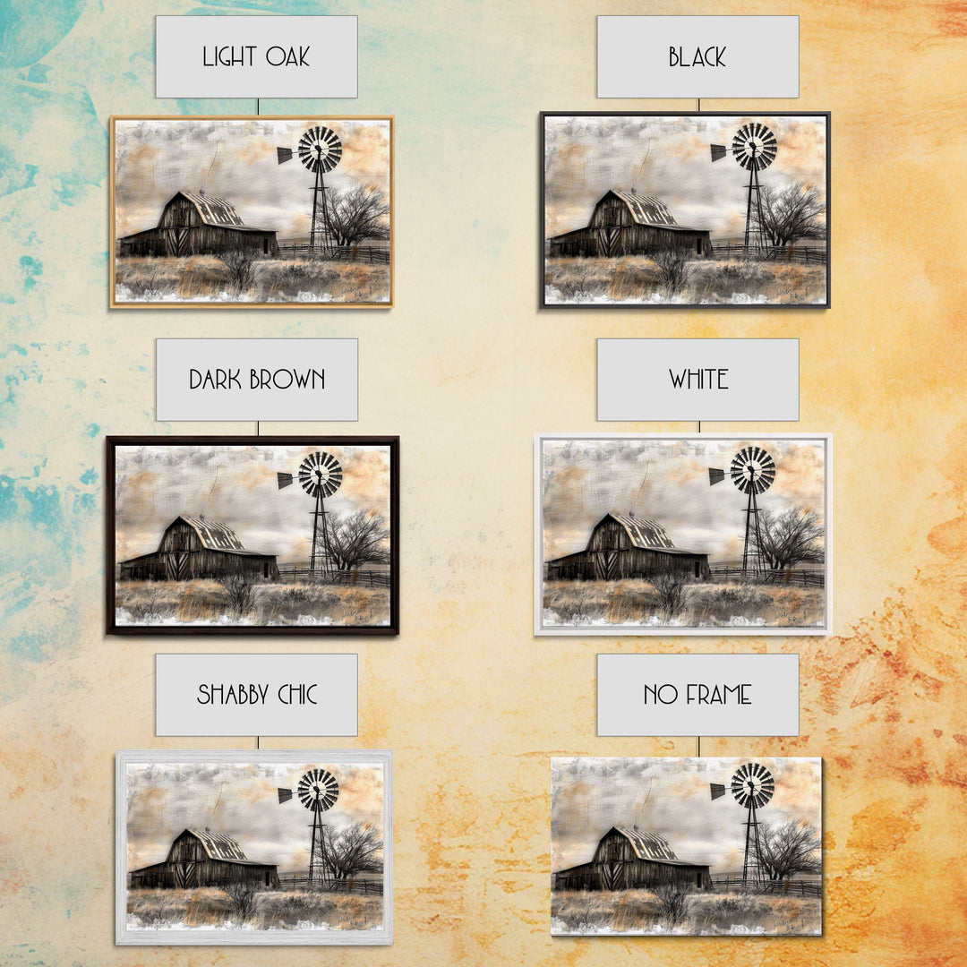 Farmhouse Barn Wall Art Canvas Print Painting Metal Art Vintage Decor Country Art Wood Frame Art Rustic Primitive Art Old Barn Painting