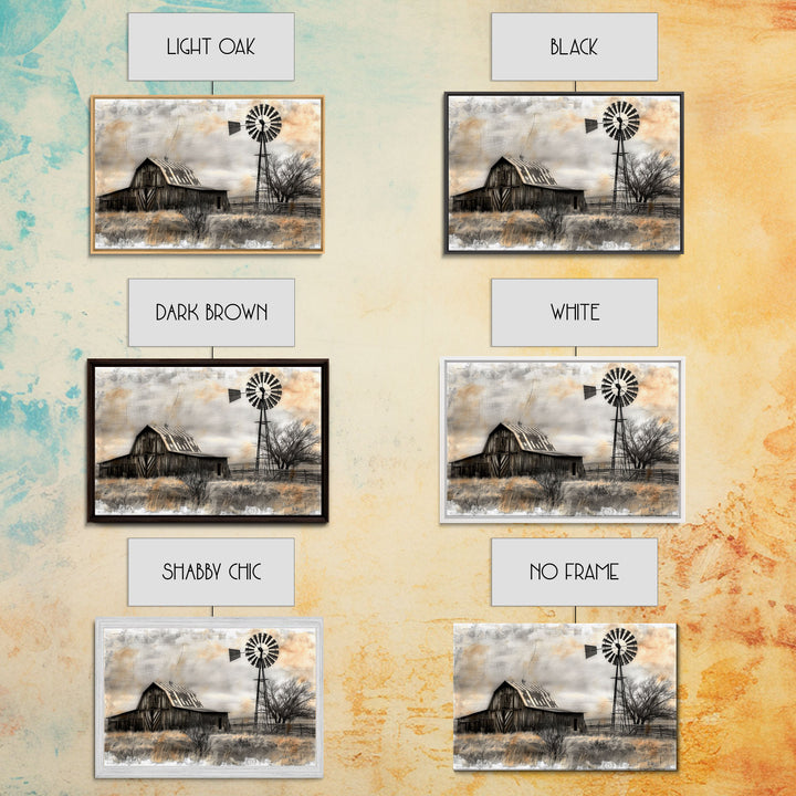 Farmhouse Barn Wall Art Canvas Print Painting Metal Art Vintage Decor Country Art Wood Frame Art Rustic Primitive Art Old Barn Painting