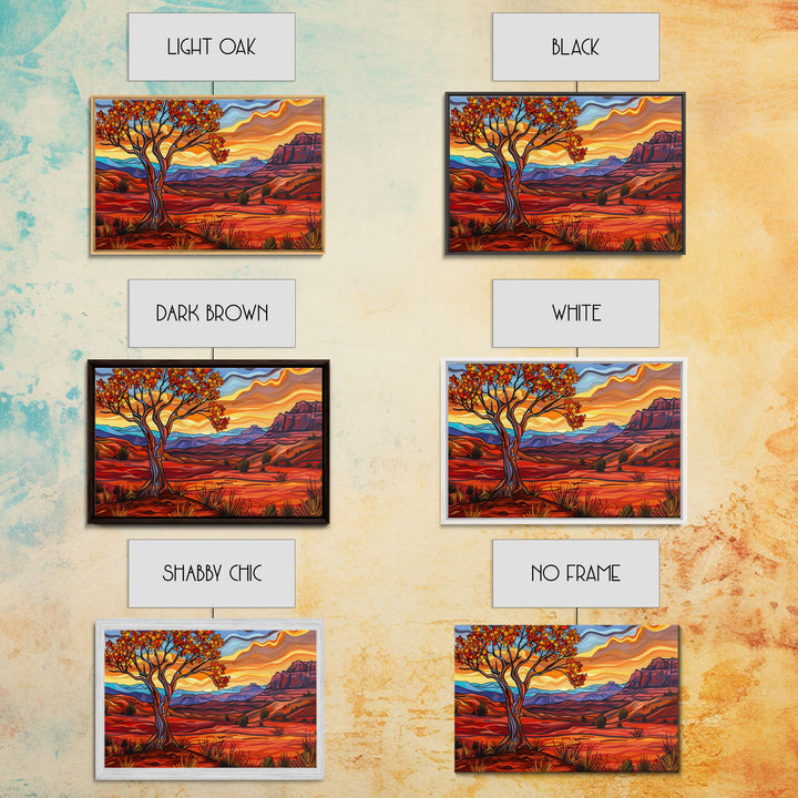 Retro Pop Art Desert Print, Van Gogh Inspired Wall Art, Rustic Southwest Decor, Farmhouse, Wild West, Wester Decor, Home Decor Living Room