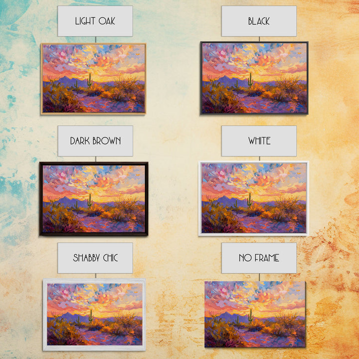 Saguaro Cactus Pop Art Oil Painting Canvas Print, Sedona Arizona, Grand Canyon Painting, Desert Landscape, Southwestern Decor, Kitsch Art