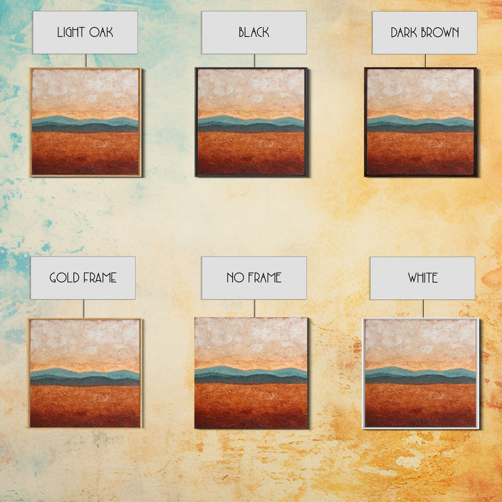 Desert Landscape in Warm Terracotta Tones Canvas Print, Wall Art, Wall Hanging, Living Room Decor, Fine Art, WAL-1x1-31