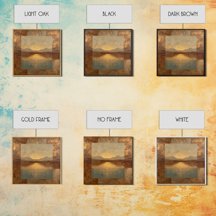Desert Landscape in Warm Terracotta Tones Canvas Print, Wall Art, Abstract Wall Art, Living Room Decor, Watercolor Art, WAL-1x1-55