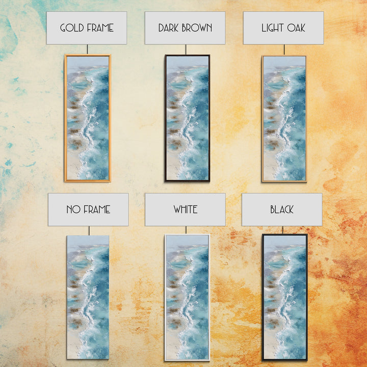 Coastal Aerial Water Study Framed Canvas Print, Wall Art, Home Decor Gift, Living Room Decor, Fine Art, Neutral Decor, WAL-1x3-47