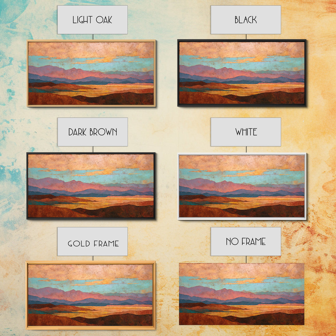 Desert Landscape in Warm Terracotta Tones Framed Canvas Print, Wall Art, Room Decor, Living Room Decor, Fine Art, WAL-2x1-75