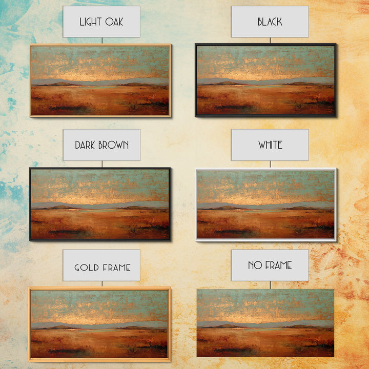 Desert Landscape in Warm Terracotta Tones Framed Canvas Print, Wall Art, Wall Hanging, Living Room Decor, Fine Art, WAL-2x1-99
