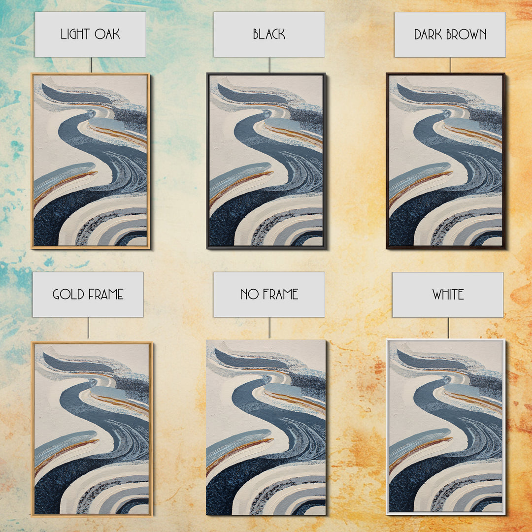 Statement Abstract with Bold Layered Brushwork Framed Canvas Print, Wall Art, Wall Clock, Living Room Decor, Abstract Art, WAL-2x3-33
