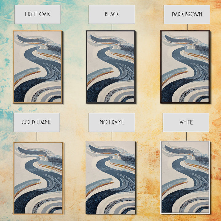 Statement Abstract with Bold Layered Brushwork Framed Canvas Print, Wall Art, Wall Clock, Living Room Decor, Abstract Art, WAL-2x3-33
