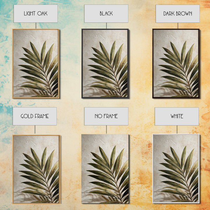 Tropical Palm Leaf Painting Framed Canvas Print, Wall Art, Home Decor, Living Room Decor, Fine Art, Digital Wall Art, WAL-2x3-48