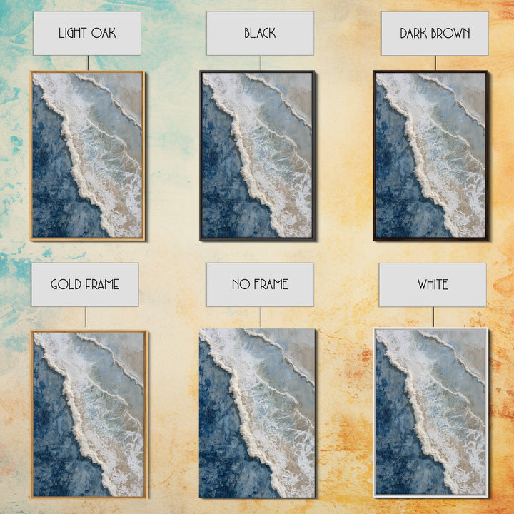Coastal Aerial Water Study Canvas Print, Wall Art, Large Wall Art, Living Room Decor, Fine Art, Abstract Wall Art, WAL-2x3-67