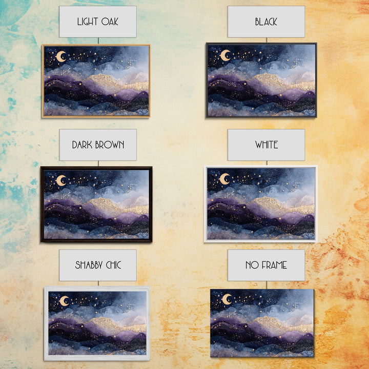Celestial Moon and Stars Artwork Canvas Print, Wall Art, Home Decor Gift, Living Room Decor, Fine Art, Neutral Decor, WAL-3x2-42