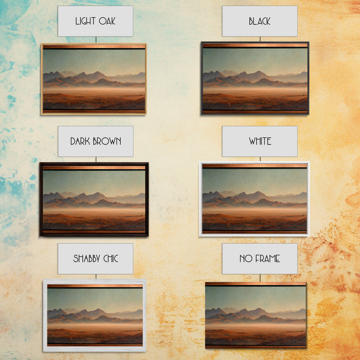 Desert Landscape in Warm Terracotta Tones Framed Canvas Print, Wall Art, Heart, Living Room Decor, Fine Art, WAL-3x2-59
