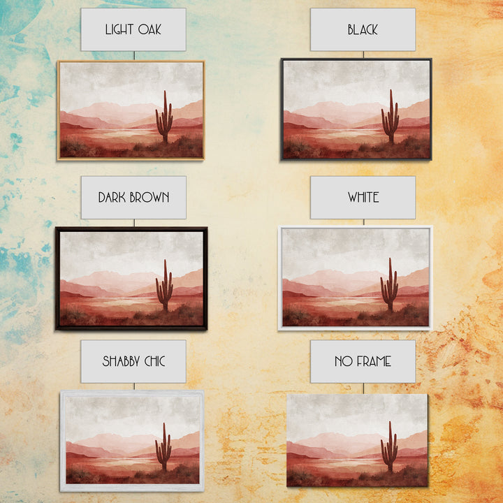 Desert Landscape in Warm Terracotta Tones Canvas Print, Wall Art, Metal Wall Art, Living Room Decor, Oil Painting, WAL-3x2-83