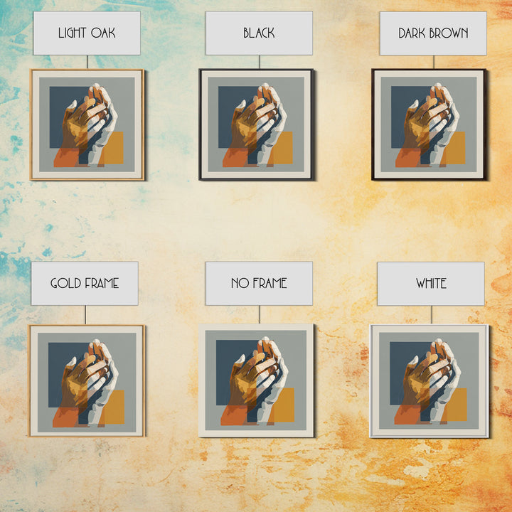 Hands Nearly Touching Framed Canvas Print, Wedding Art, Jewish Art, Living Room Decor, Abstract Art, Romance, WED-1x1-16