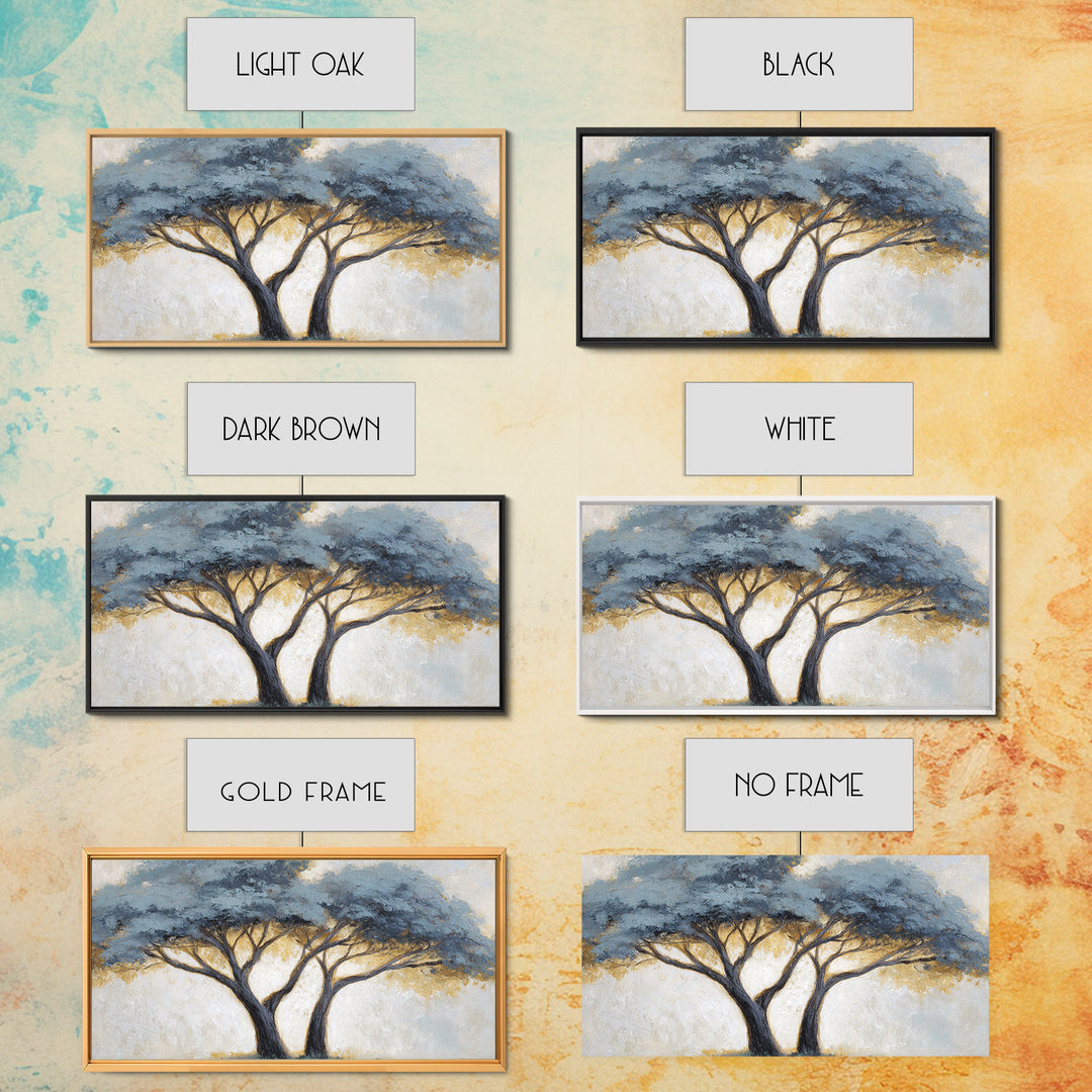 Two Intertwined Trees as Symbolic Artwork Framed Canvas Print, Wedding Art, Wedding Gift, Living Room Decor, Fine Art, Romance, WED-2x1-43