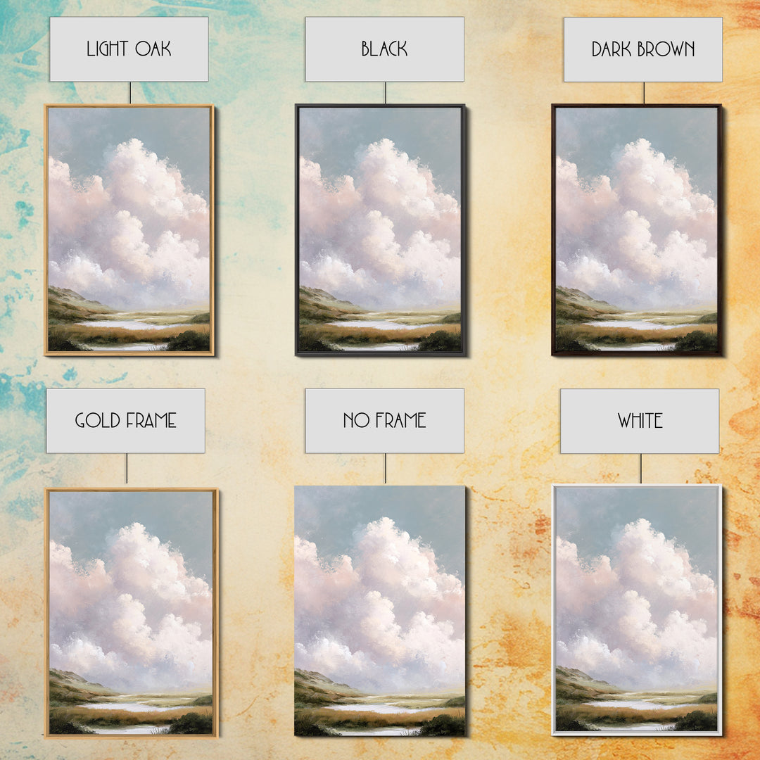 Blush Cloudscape with Dreamy Atmosphere Canvas Print, Wedding Art, Wedding Guest Book, Living Room Decor, Oil Painting, Romance, WED-2x3-95
