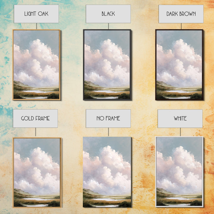 Blush Cloudscape with Dreamy Atmosphere Canvas Print, Wedding Art, Wedding Guest Book, Living Room Decor, Oil Painting, Romance, WED-2x3-95