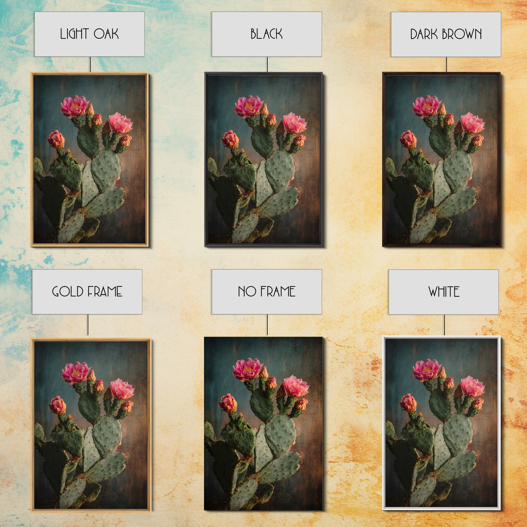 Prickly Pear Cactus Canvas Print, Western Art, Oil Painting, Southwestern Decor, Frontier, Digital Download Art, Landscape, WES-2x3-72