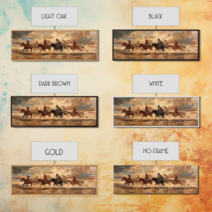 Southwestern Blanket Pattern Framed Canvas Print, Western Art, Trendy Wall Art, Southwestern Decor, Fine Art, Frontier, WES-3x1-9
