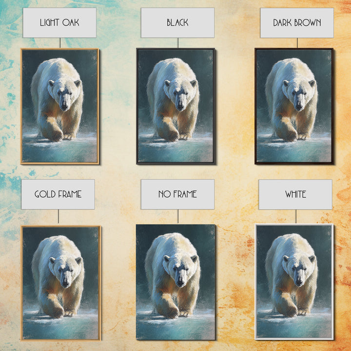 Polar Bear Crossing Blue Ice Canvas Print, Wildlife Art, Art Print, Living Room Decor, Fine Art, Wild, Digital Wall Art, WIL-2x3-23