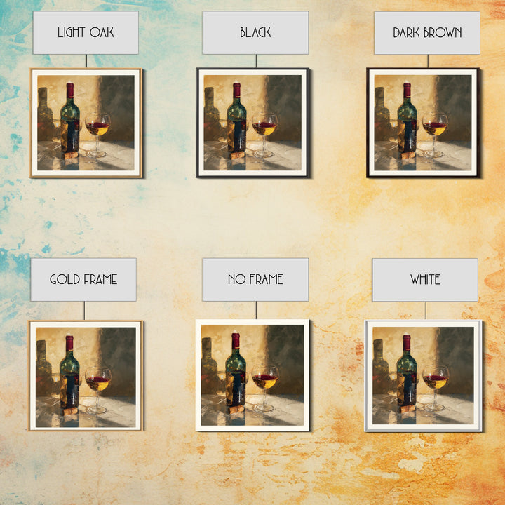 Wine Tasting Flight Rendered as Elegant Still Canvas Print, Winery Art, Gallery Wall Art, Winery Decor, Fine Art, Vineyard, WIN-1x1-10