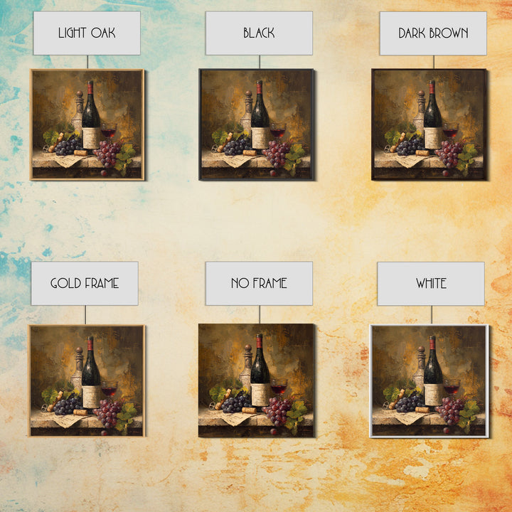 Old Cellar Key and Wine Label Shapes Framed Canvas Print, Winery Art, Wall Decor, Winery Decor, Fine Art, Vineyard, Kitchen Art, WIN-1x1-12